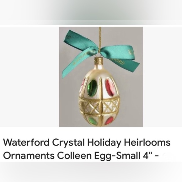 Waterford Crystal Holiday Heirloom Christmas Colleen Egg Ornament. 1998. Poland - Picture 2 of 2